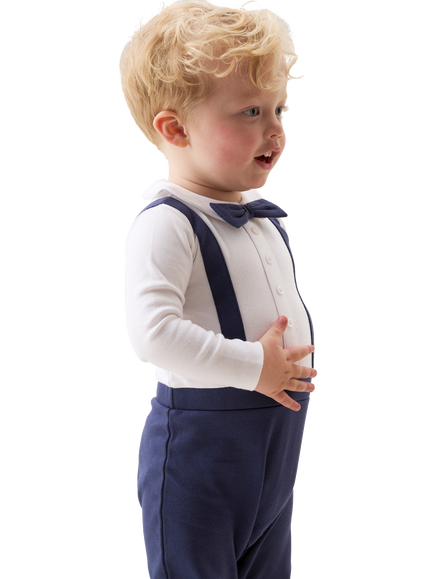 Angel & Rocket Baby's Bow Tie Onesie, Navy, Navy