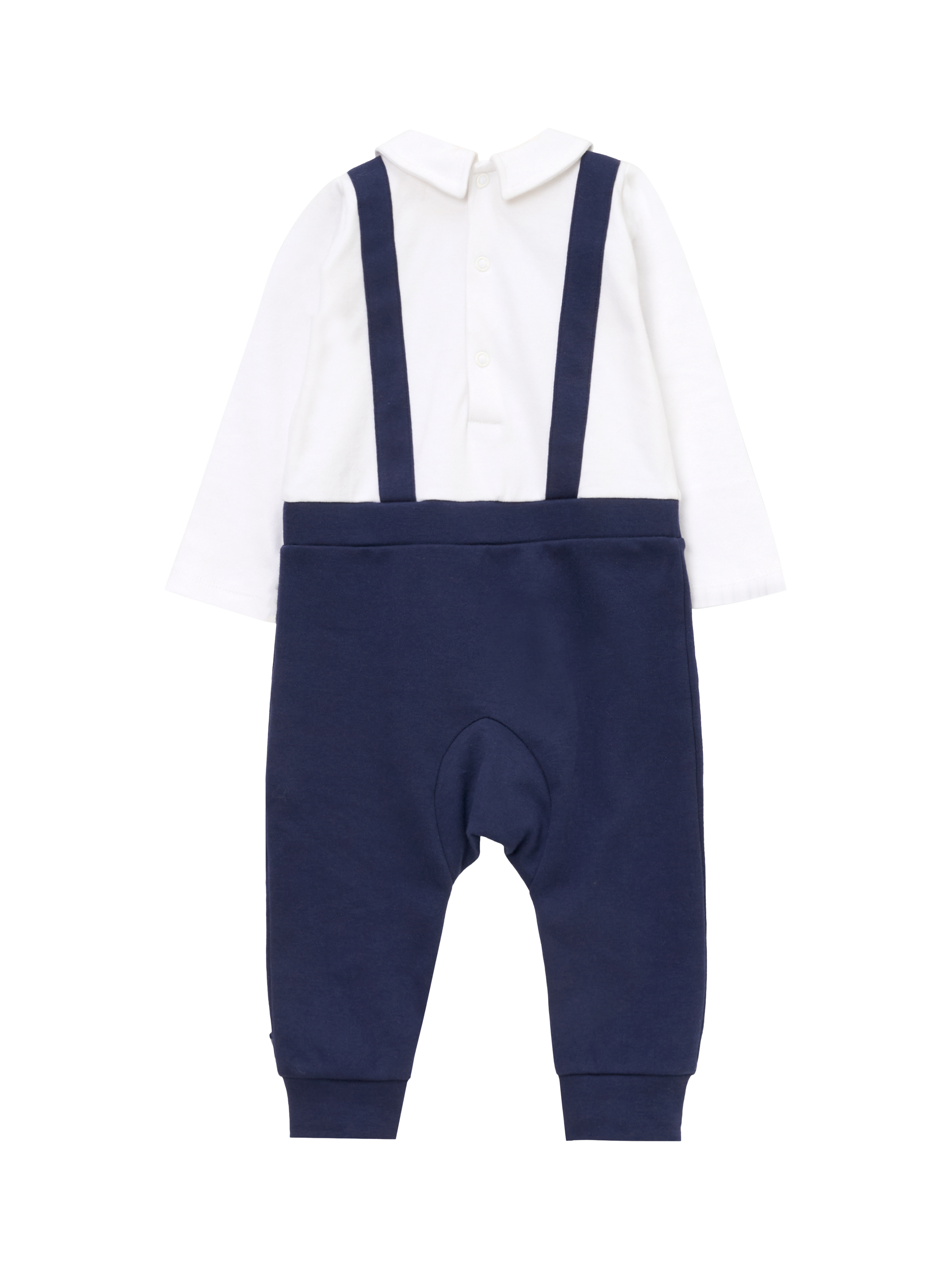 Product image 4 of 5, which shows Angel & Rocket Baby's Bow Tie Onesie, Navy, 0-3 months