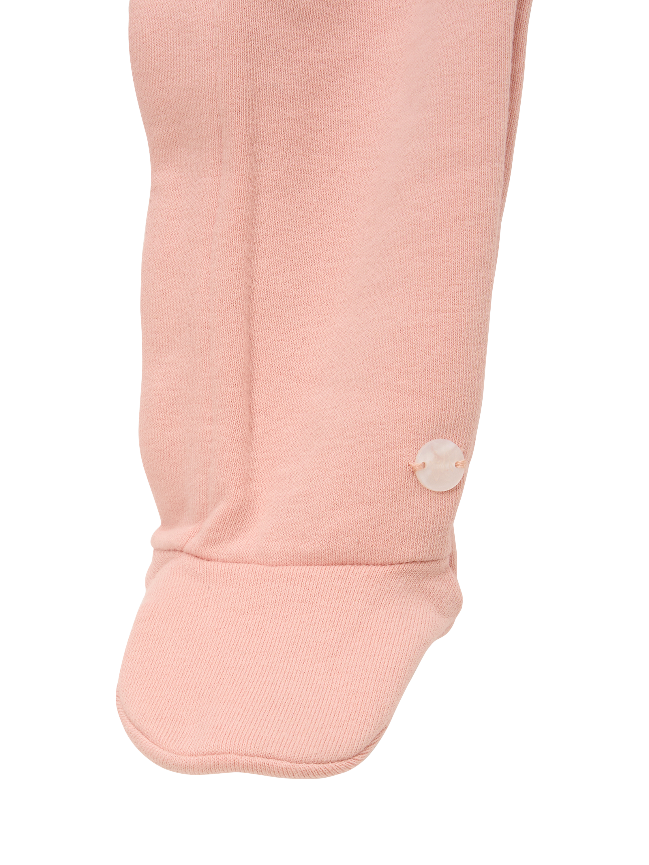 Product image 6 of 6, which shows Angel & Rocket Baby's Cotton Blend Broderie Trim Onesie, Pink, 0-3 months
