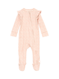 Angel & Rocket Baby Cotton Frilled Floral Print Onesie, Pink