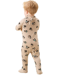 Angel & Rocket Baby Panda Print Sleepsuit, Brown