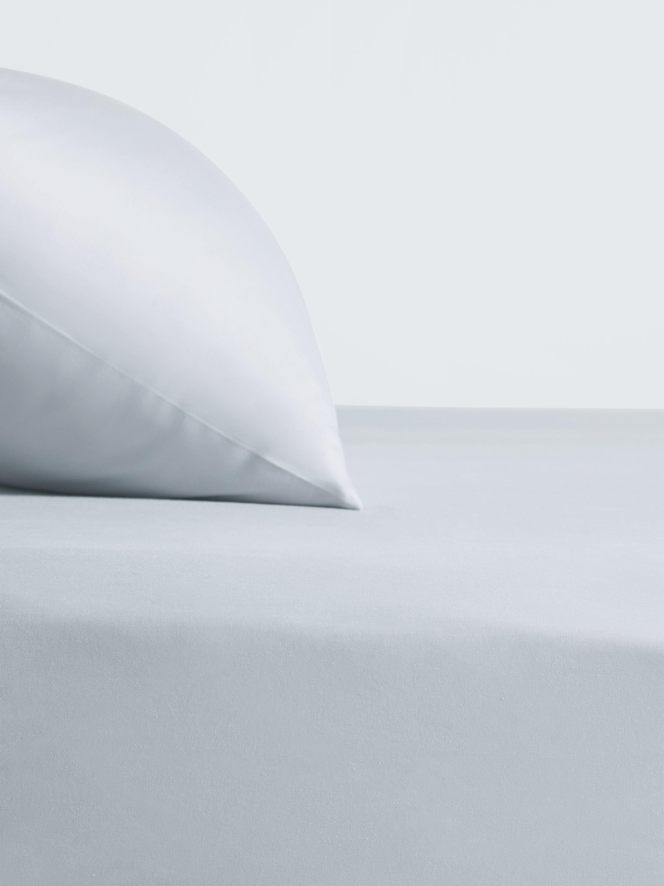 John Lewis 800 Thread Count Supima Cotton Sateen Fitted Sheet, Light Grey