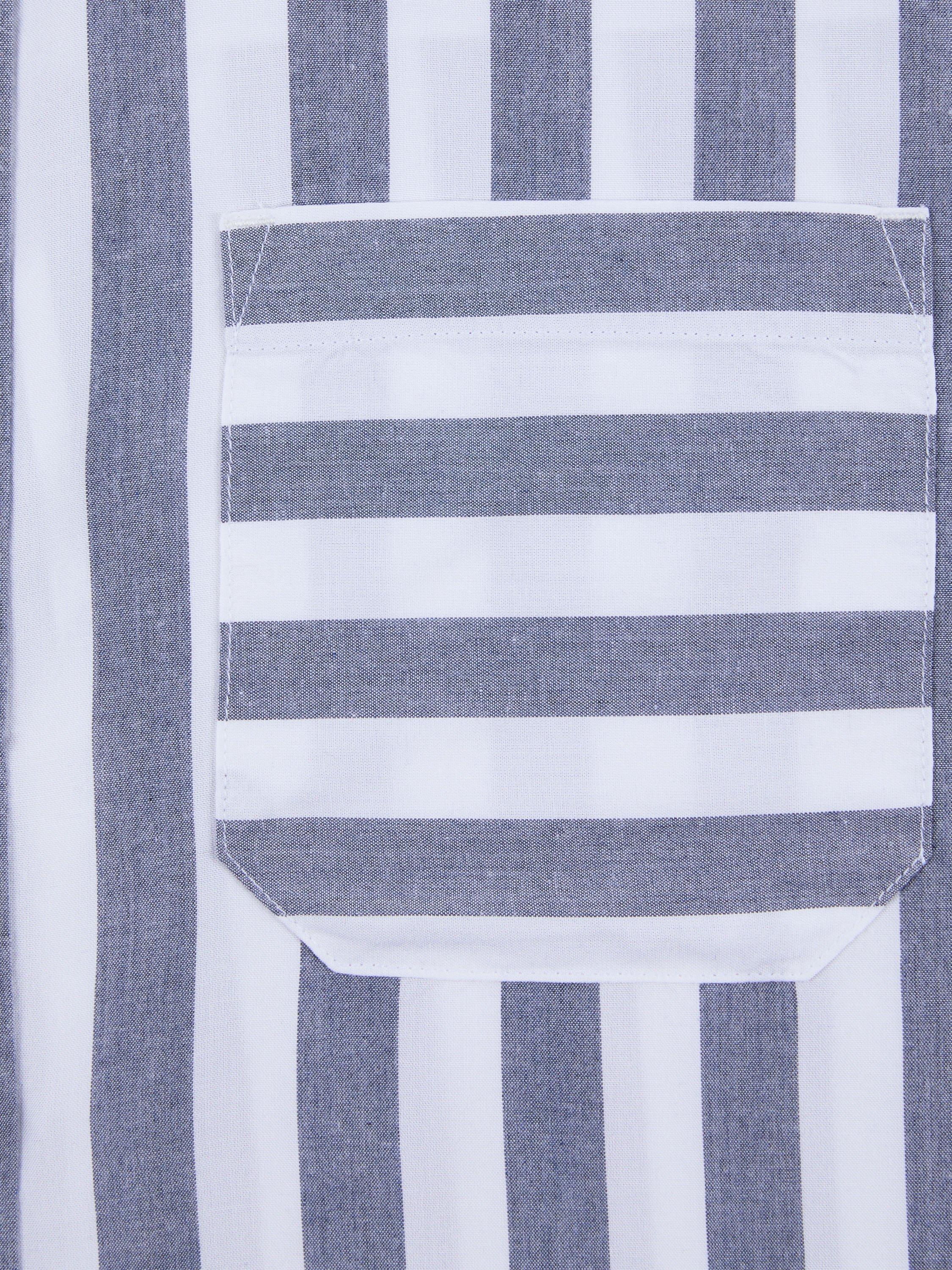 Product image 6 of 6, which shows Chelsea Peers Boyfriend Fit Stripe Shirt, Blue/White, 10