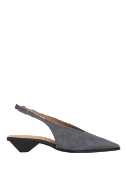 Flattered Avalon Leather Pointed Toe Slingback Shoes, Grey, Grey