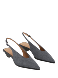 Flattered Avalon Leather Pointed Toe Slingback Shoes, Grey