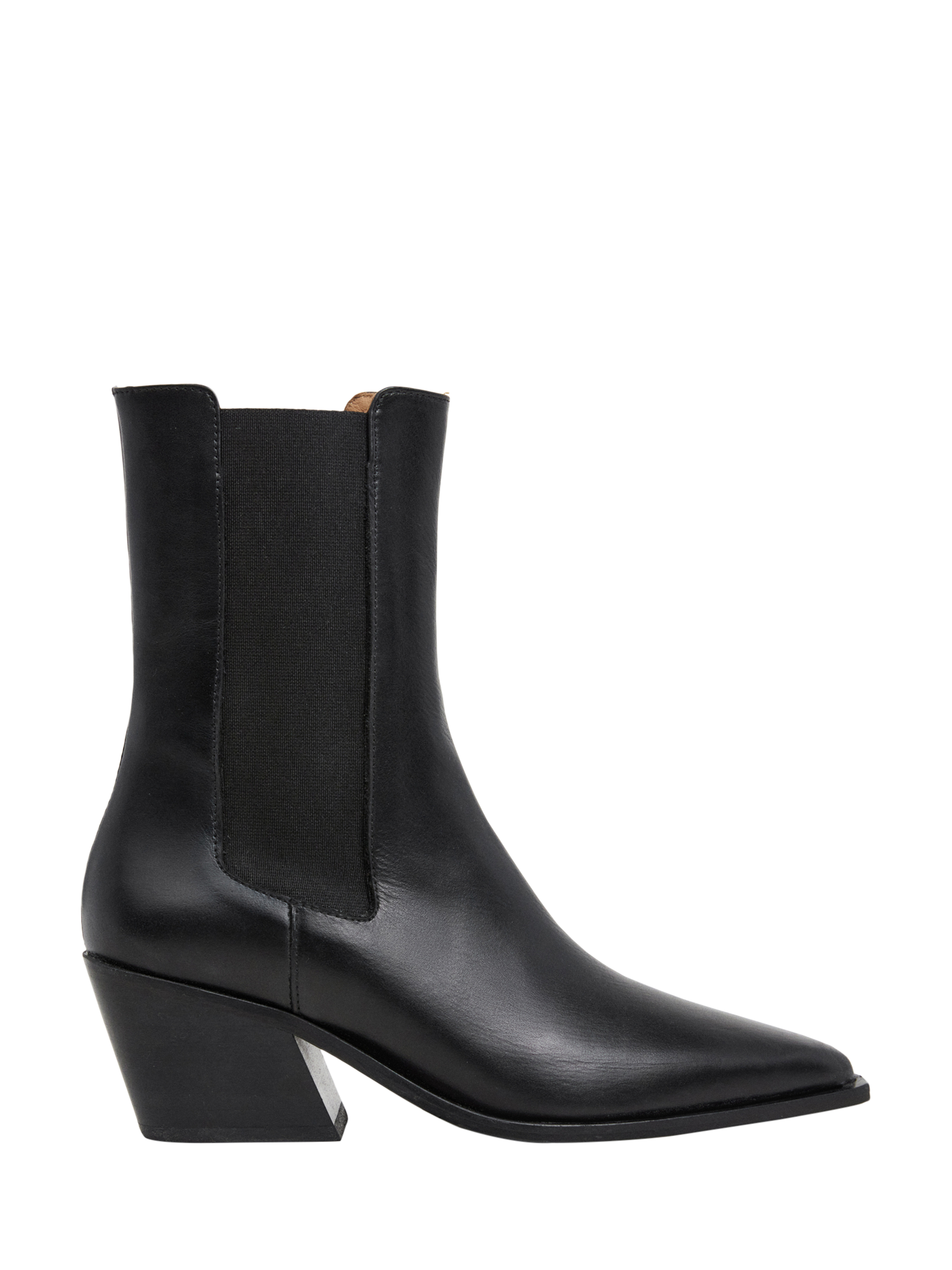 Flattered Sandra Leather Block Heel Ankle Boots, Black