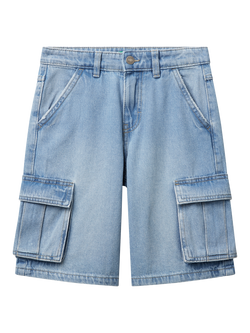 Benetton Kids' Below-Knee Denim Shorts, Blue, Blue