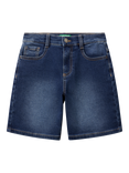 Benetton Kids' Denim Bermuda Shorts, Dark Blue Denim