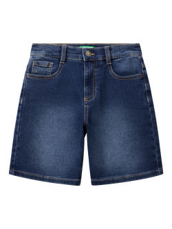 Benetton Kids' Denim Bermuda Shorts, Dark Blue Denim, Dark Blue Denim