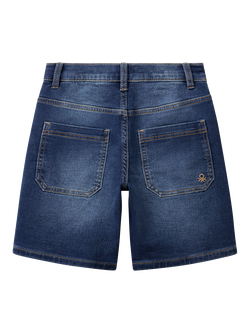 Benetton Kids' Denim Bermuda Shorts, Dark Blue Denim - view 2, Dark Blue Denim