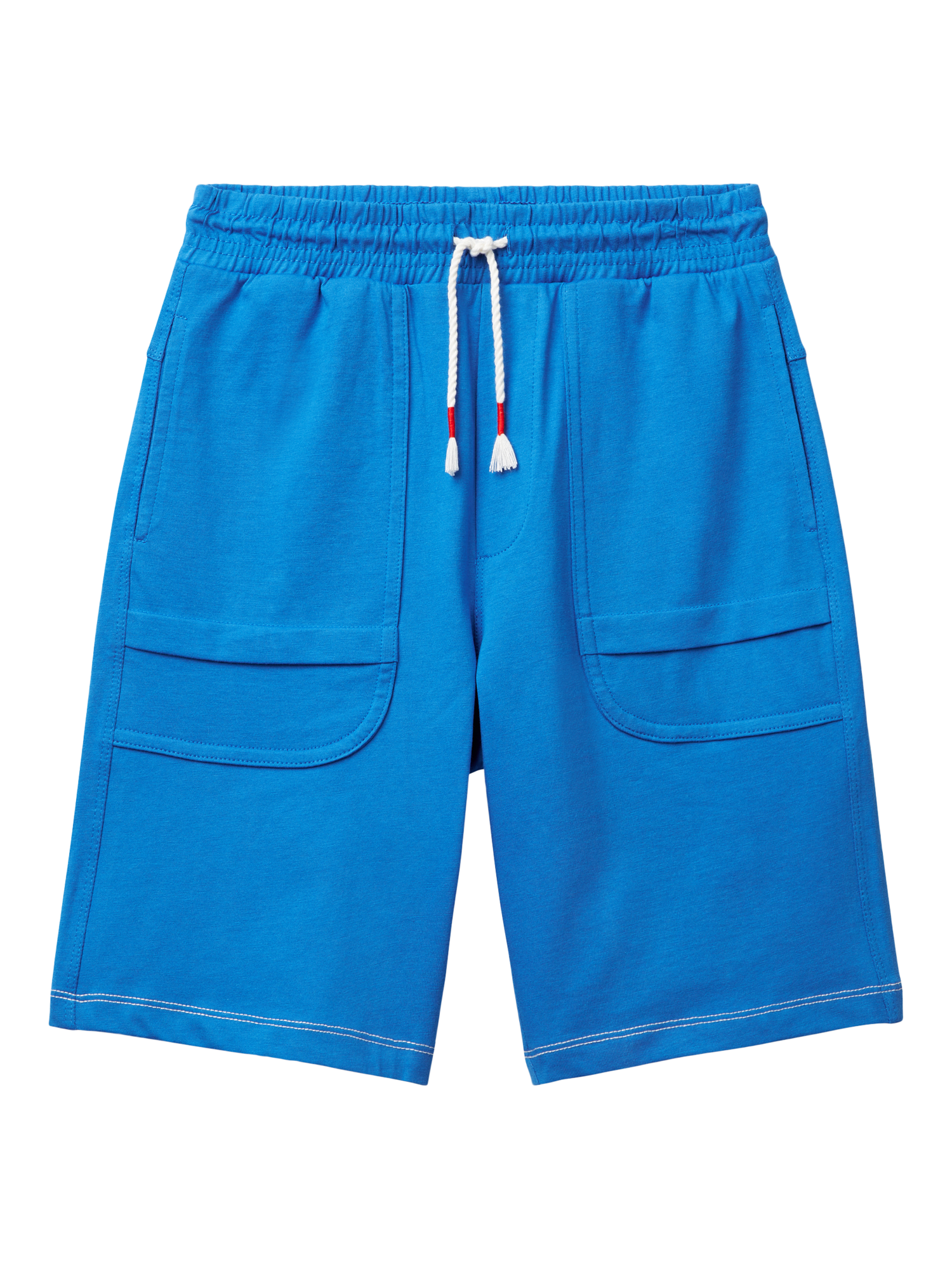 Product image 1 of 3, which shows Benetton Kids' Jersey Bermuda Shorts, Blue, 6-7 years