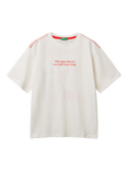 Benetton Kids' Jersey T-Shirt, Offwhite