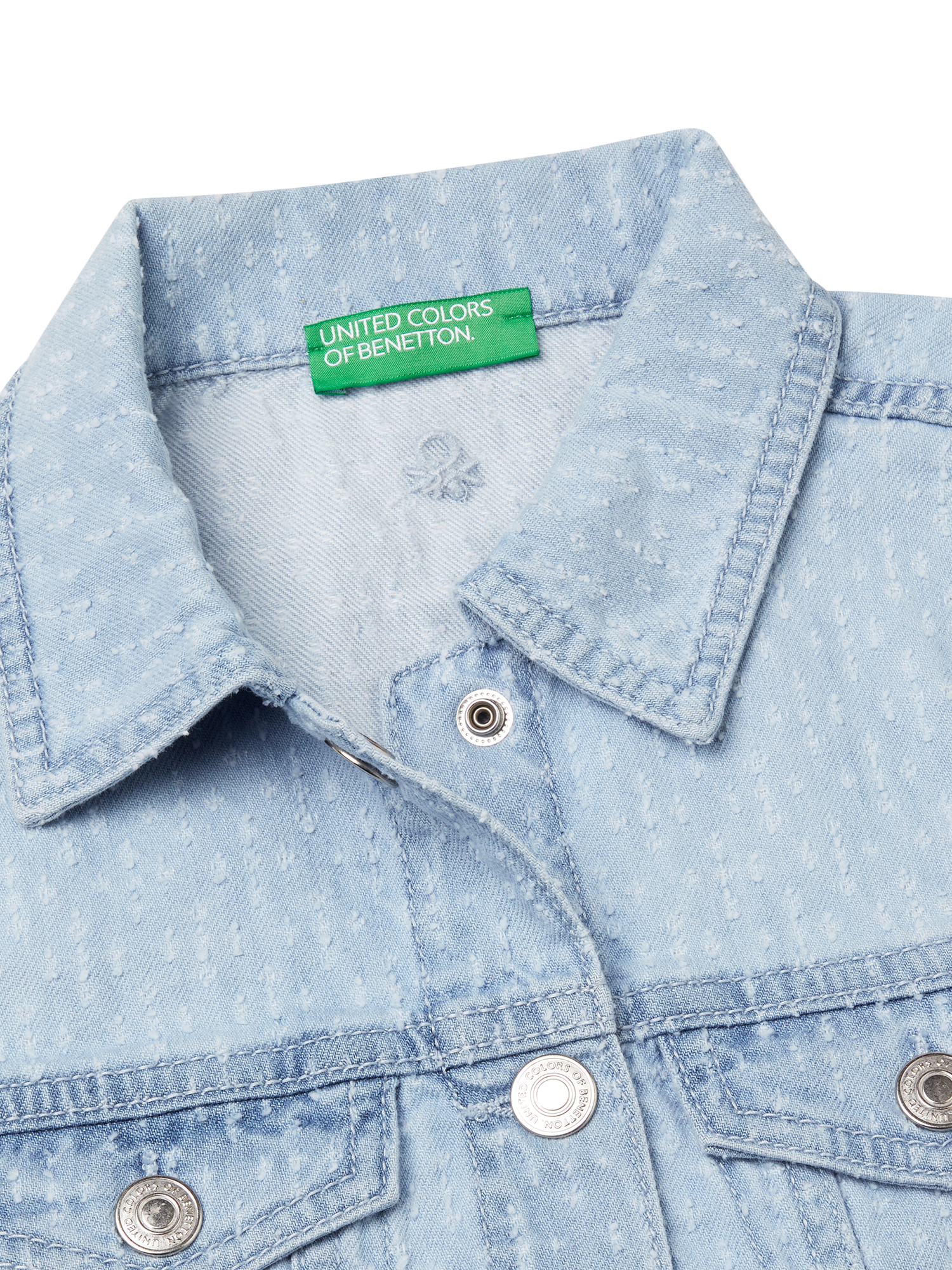 Product image 3 of 3, which shows Benetton Kids' Denim Waistcoat, Light Blue Denim, 10-11 years