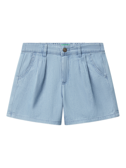 Benetton Kids' Denim Shorts, Light Blue Denim