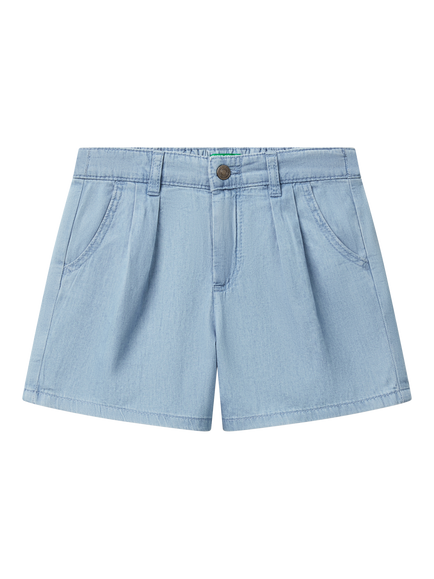 Benetton Kids' Denim Shorts, Light Blue Denim, Light Blue Denim