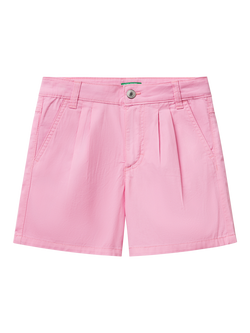 Benetton Kids' Cotton Twill Shorts, Pink