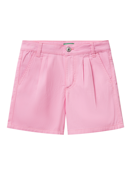 Benetton Kids' Cotton Twill Shorts, Pink