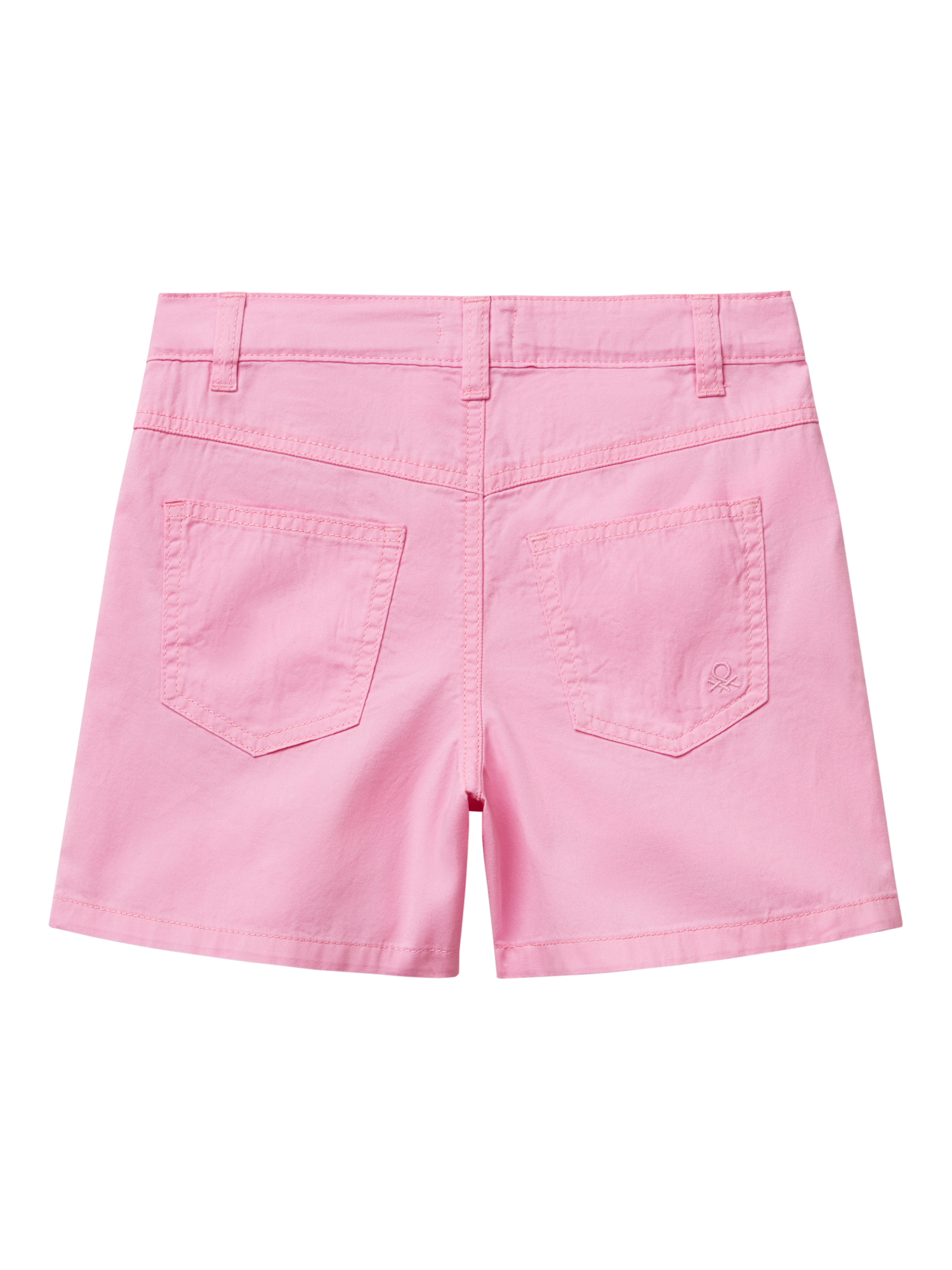Product image 2 of 3, which shows Benetton Kids' Cotton Twill Shorts, Pink, 6-7 years