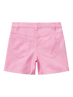 Benetton Kids' Cotton Twill Shorts - view 2, Pink