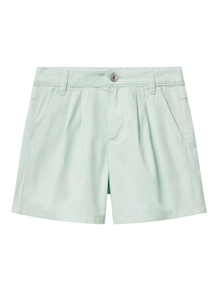 Benetton Kids' Cotton Twill Shorts, Teal Green
