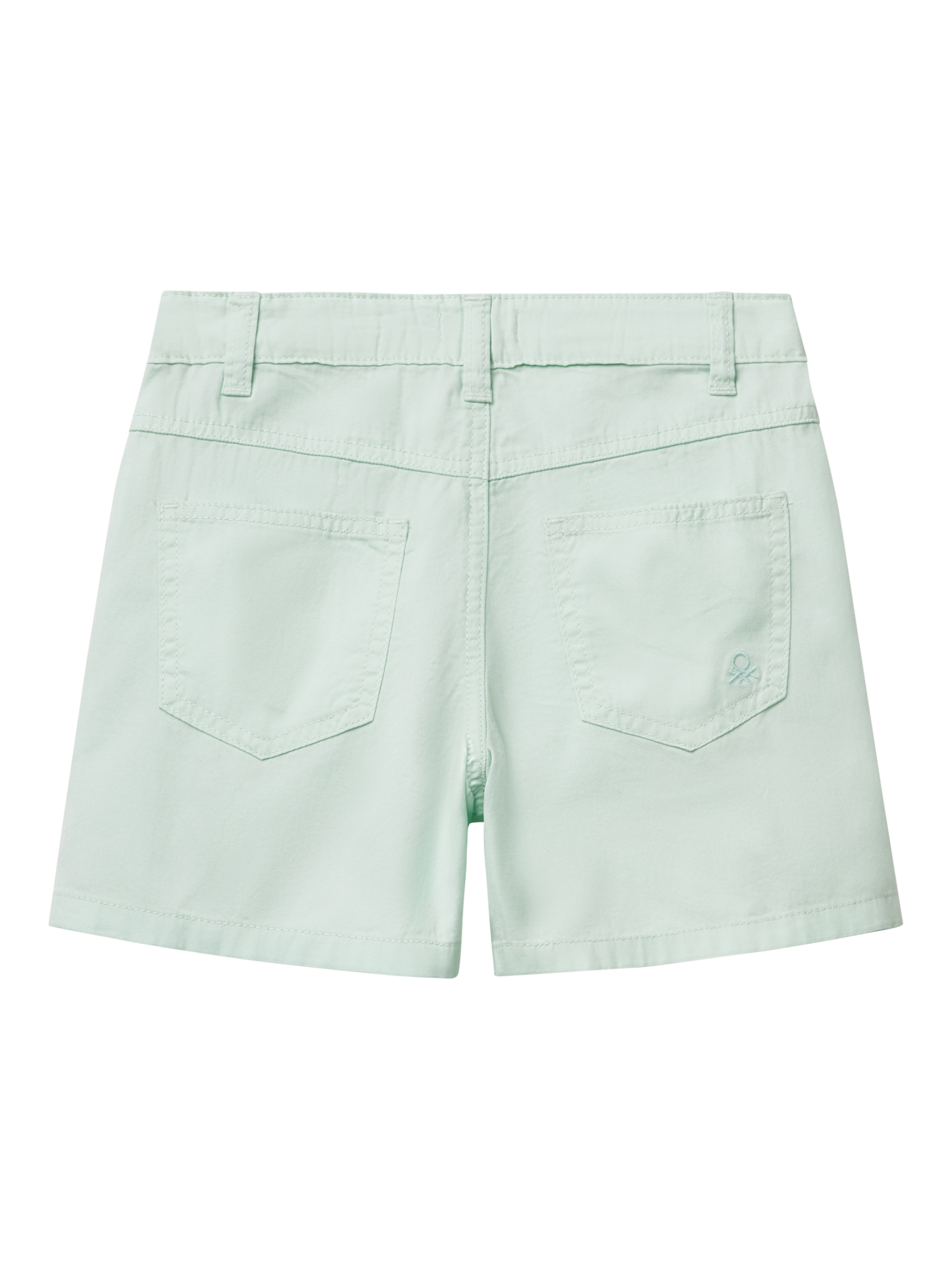 Product image 2 of 3, which shows Benetton Kids' Cotton Twill Shorts, Teal Green, 6-7 years