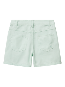 Benetton Kids' Cotton Twill Shorts - view 2, Teal Green