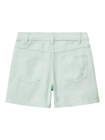 Benetton Kids' Cotton Twill Shorts - view 2, Teal Green