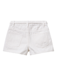Benetton Kids' Narrow Belt Shorts, Optical White