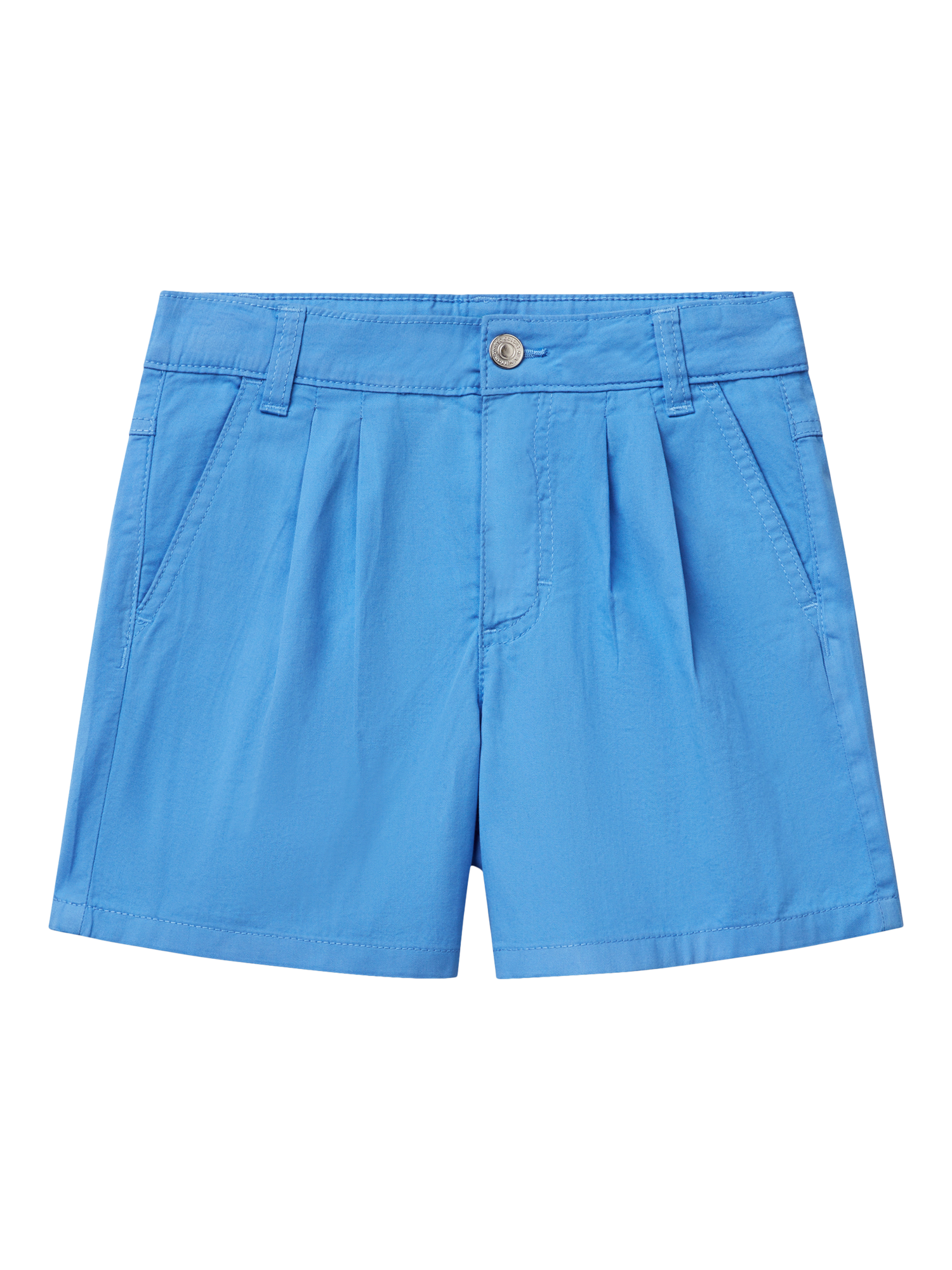 Product image 1 of 3, which shows Benetton Kids' Cotton Twill Shorts, Periwinkle, 6-7 years