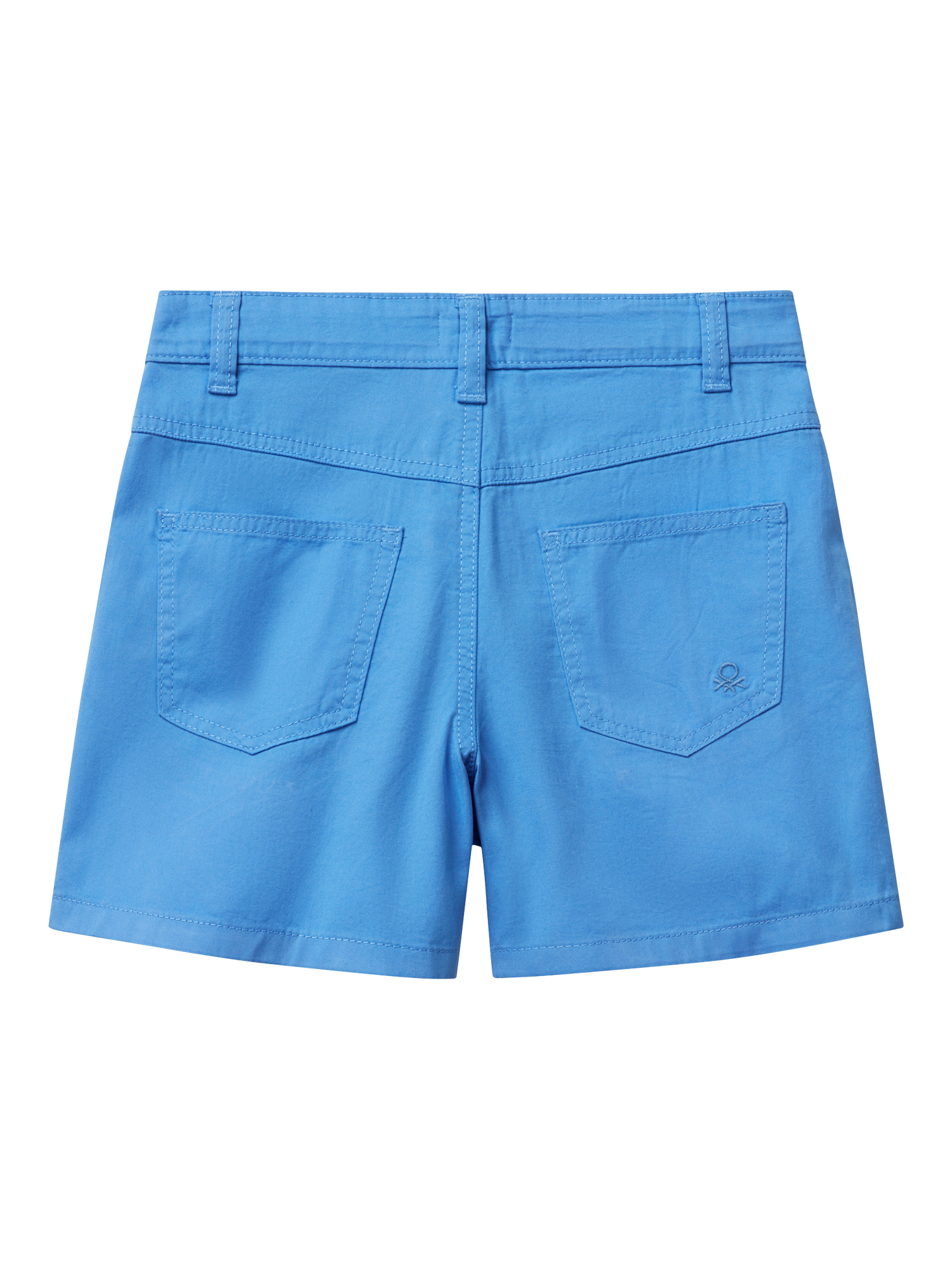 Product image 2 of 3, which shows Benetton Kids' Cotton Twill Shorts, Periwinkle, 6-7 years
