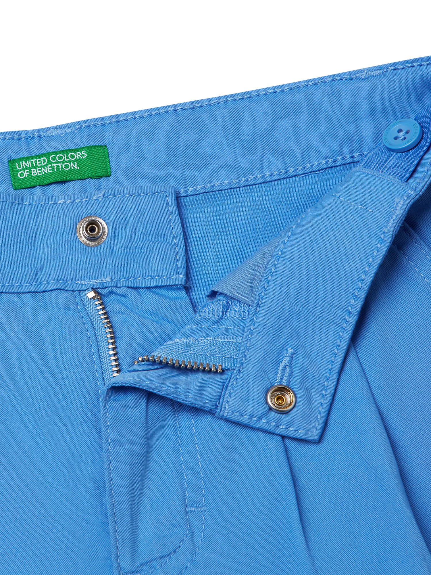 Product image 3 of 3, which shows Benetton Kids' Cotton Twill Shorts, Periwinkle, 6-7 years