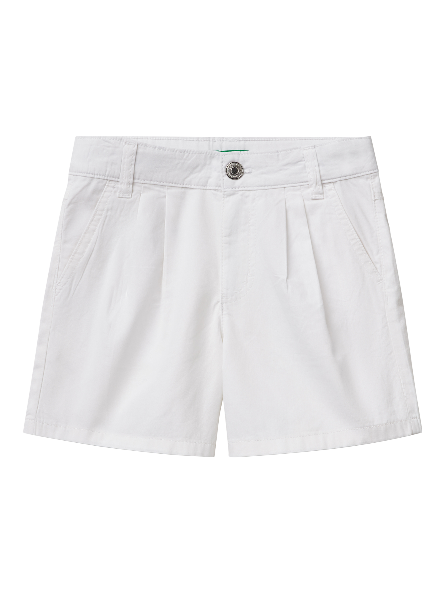 Product image 1 of 3, which shows Benetton Kids' Cotton Twill Shorts, Optical White, 6-7 years