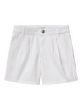 Benetton Kids' Cotton Twill Shorts, Optical White