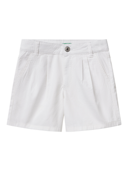 Benetton Kids' Cotton Twill Shorts, Optical White