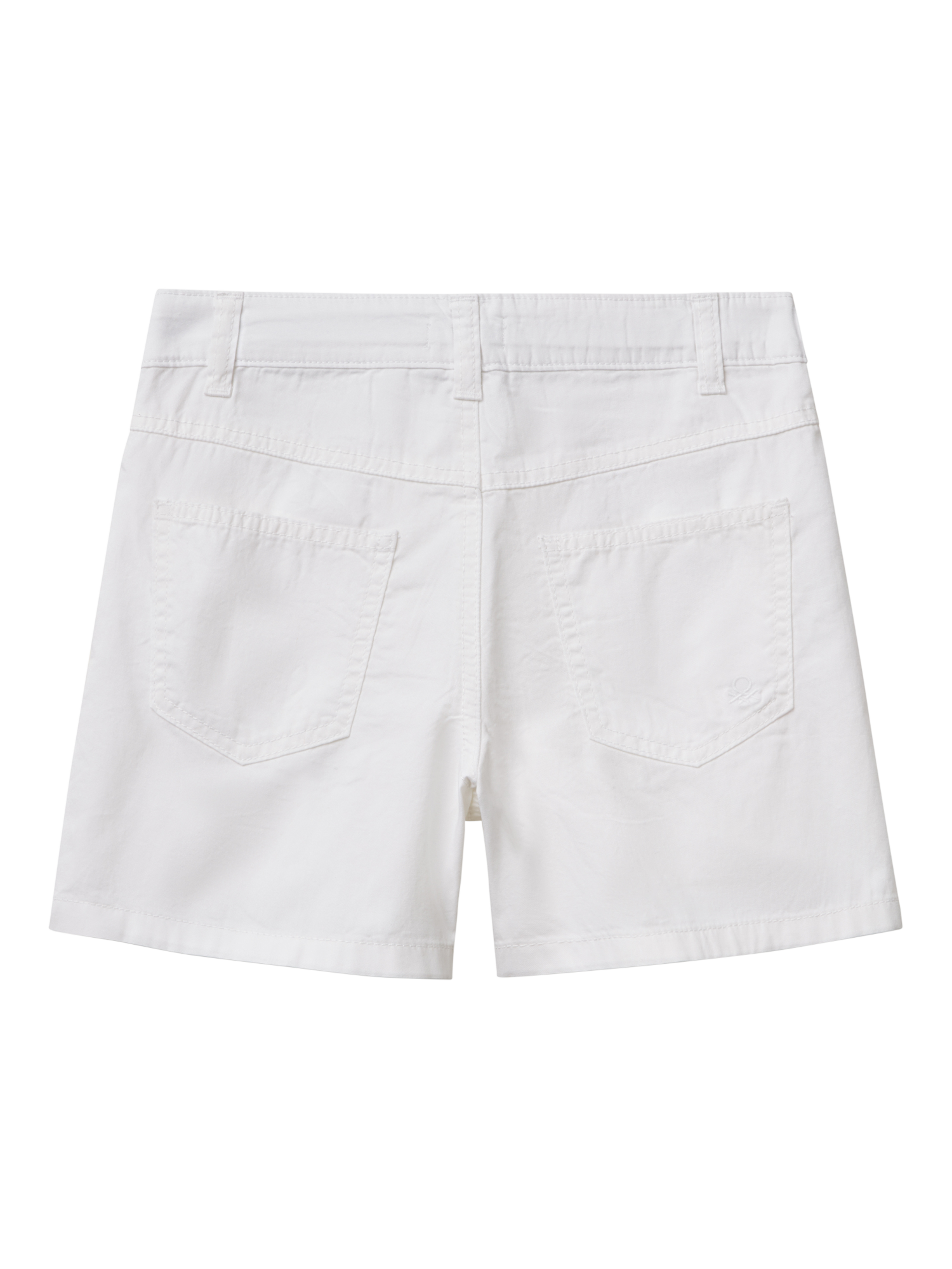 Product image 2 of 3, which shows Benetton Kids' Cotton Twill Shorts, Optical White, 6-7 years