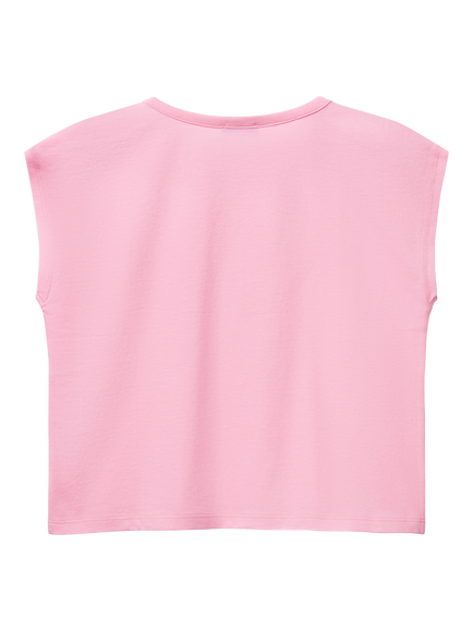 Benetton Kids' Starfish Sequin Embroidered Sleeveless T-Shirt - view 2, Pink