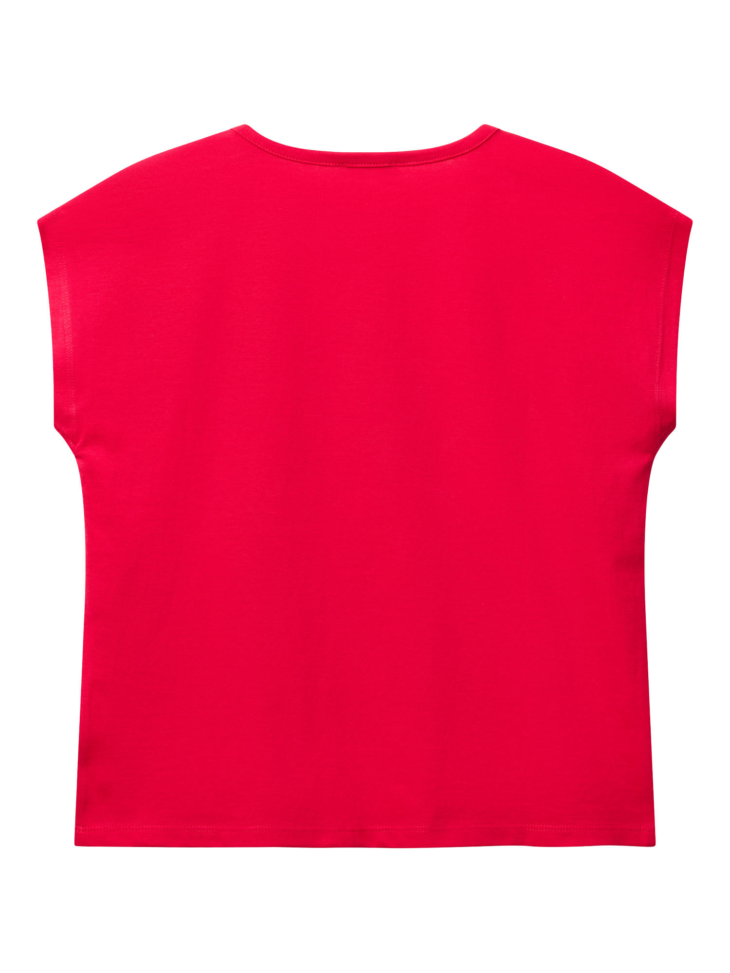 Product image 2 of 3, which shows Benetton Kids' Sequin Embroidered Sleeveless T-Shirt, Fuchsia, 6-7 years
