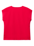 Benetton Kids' Sequin Embroidered Sleeveless T-Shirt, Fuchsia