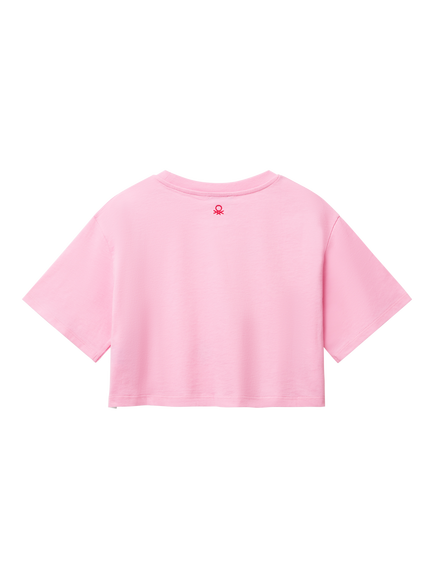 Benetton Kids' Shells Boxy T-Shirt - view 2, Pink