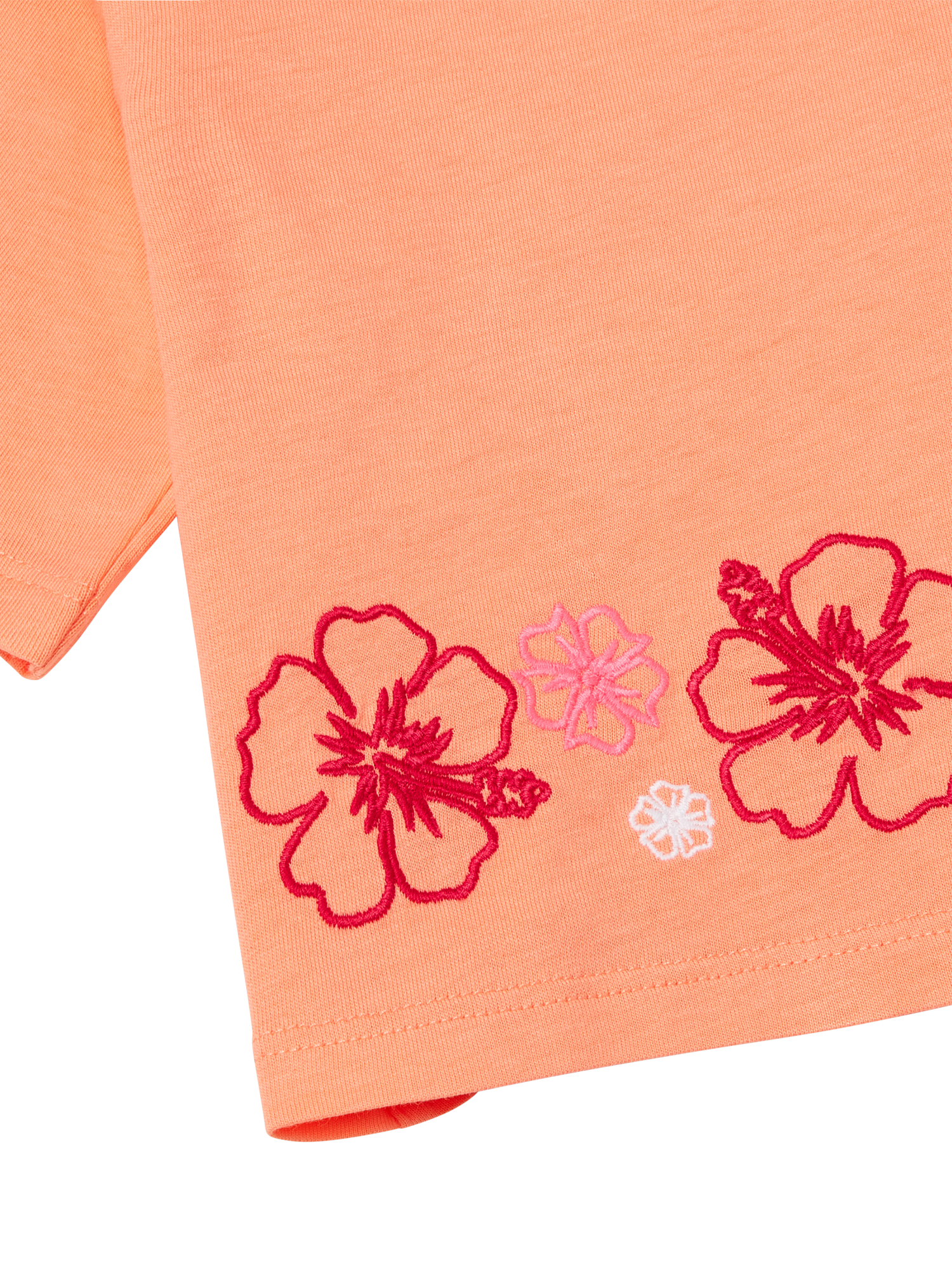 Product image 3 of 3, which shows Benetton Kids' Flower Boxy T-Shirt, Peach, 6-7 years