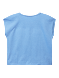 Benetton Kids' Shaded Sequin Embroidered Sleeveless T-Shirt, Periwinkle
