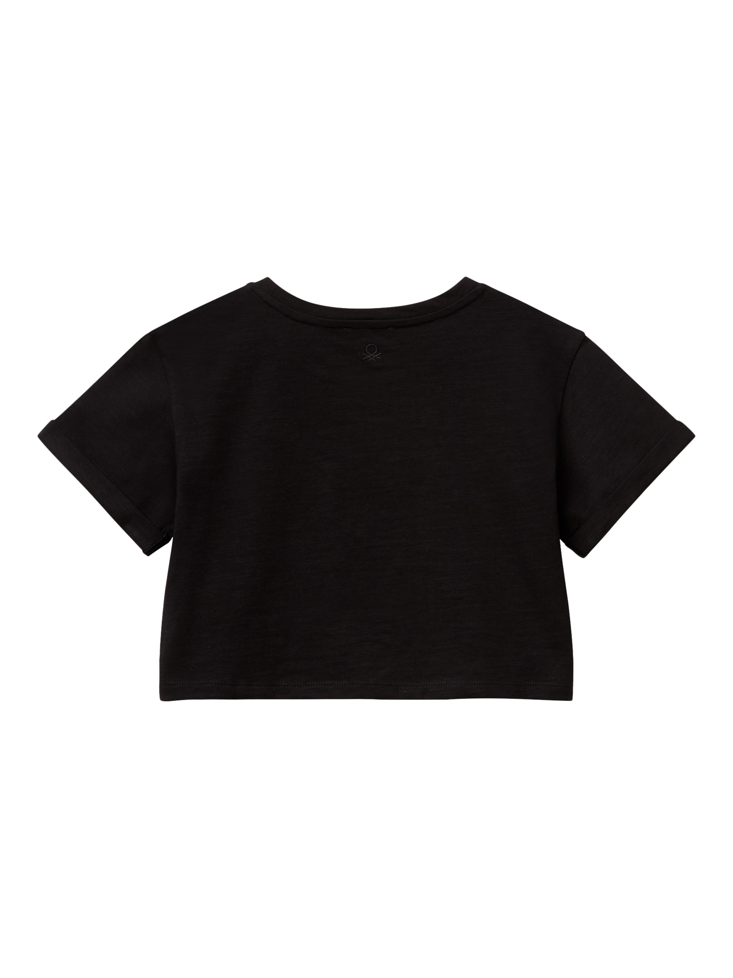Product image 2 of 3, which shows Benetton Kids' Graphic Print Boxy T-Shirt, Black, 6-7 years