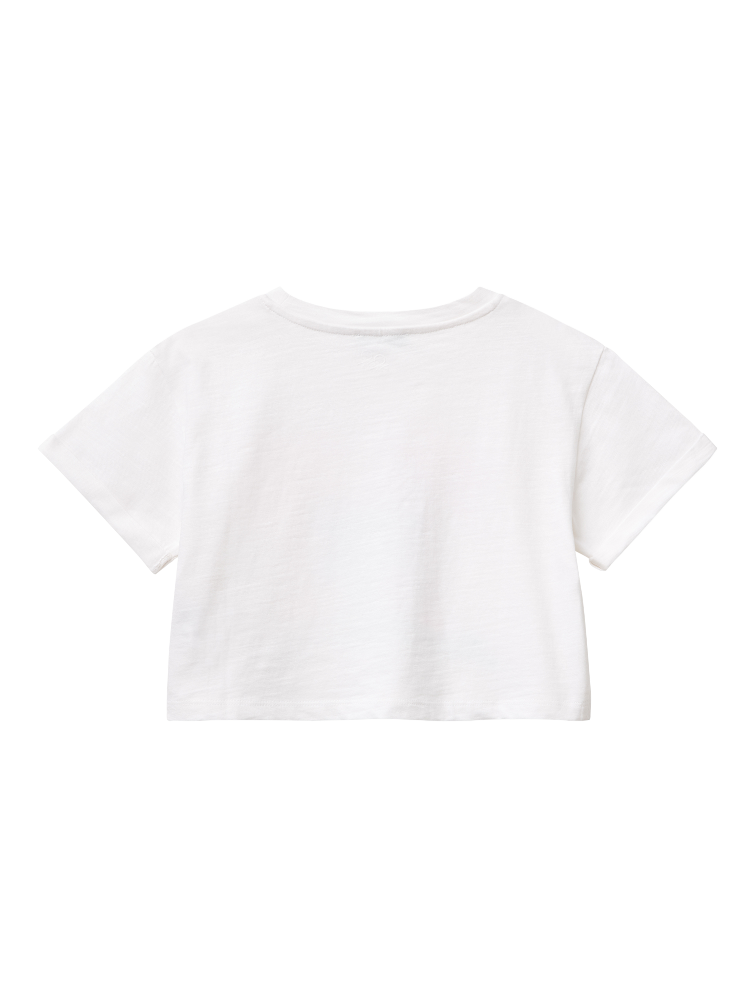 Product image 2 of 3, which shows Benetton Kids' Graphic Print Boxy T-Shirt, Optical White, 6-7 years