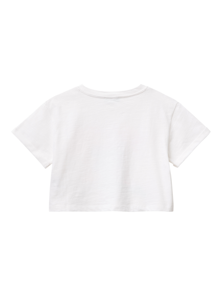 Benetton Kids' Graphic Print Boxy T-Shirt - view 2, Optical White