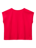 Benetton Kids' Watermelon Sequin Embroidery Sleeveless T-Shirt, Fuchsia