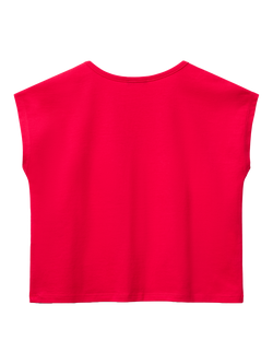 Benetton Kids' Watermelon Sequin Embroidery Sleeveless T-Shirt, Fuchsia - view 2, Fuchsia