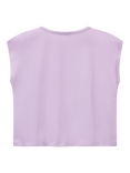 Benetton Kids' Starfish Sequin Embroidered Sleeveless T-Shirt, Lilac