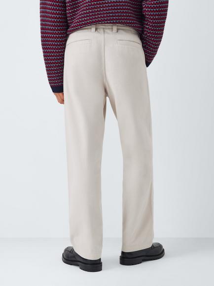 John Lewis Relaxed Cotton Chinos - view 2, Ecru