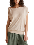 Benetton Asymmetric Sleeveless Jumper, Beige, Beige