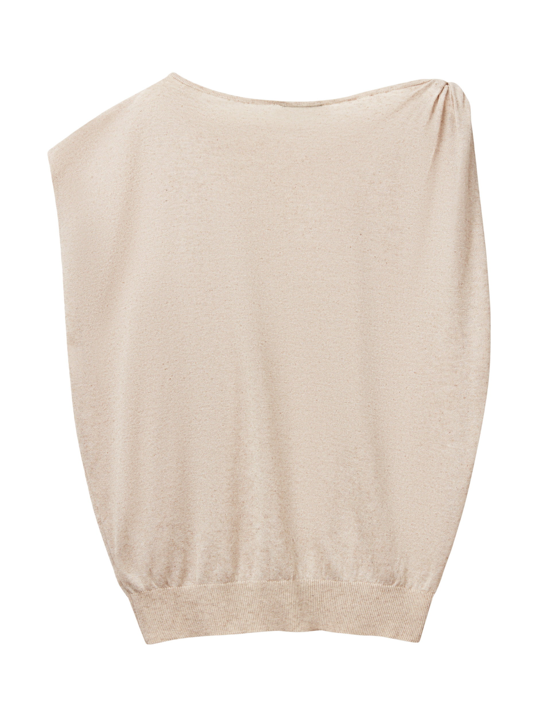 Product image 5 of 6, which shows Benetton Asymmetric Sleeveless Jumper, Beige, L